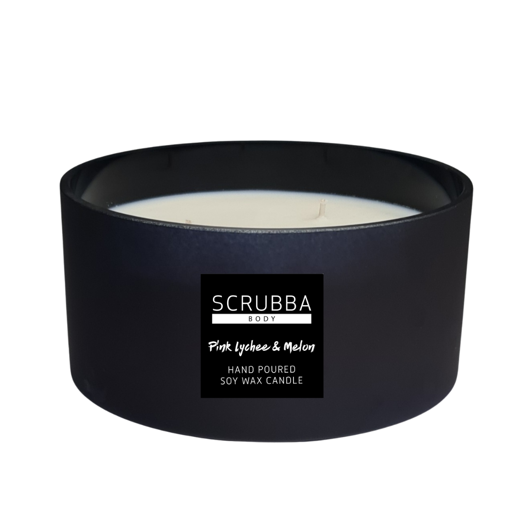Scrubba Body Candle XL Pink Lychee & Melon Natural Soy Candle