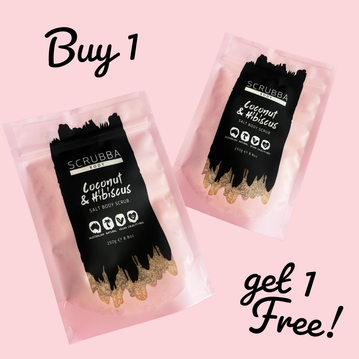 2 for 1 - Coconut &amp; Hibiscus Salt Body Scrub