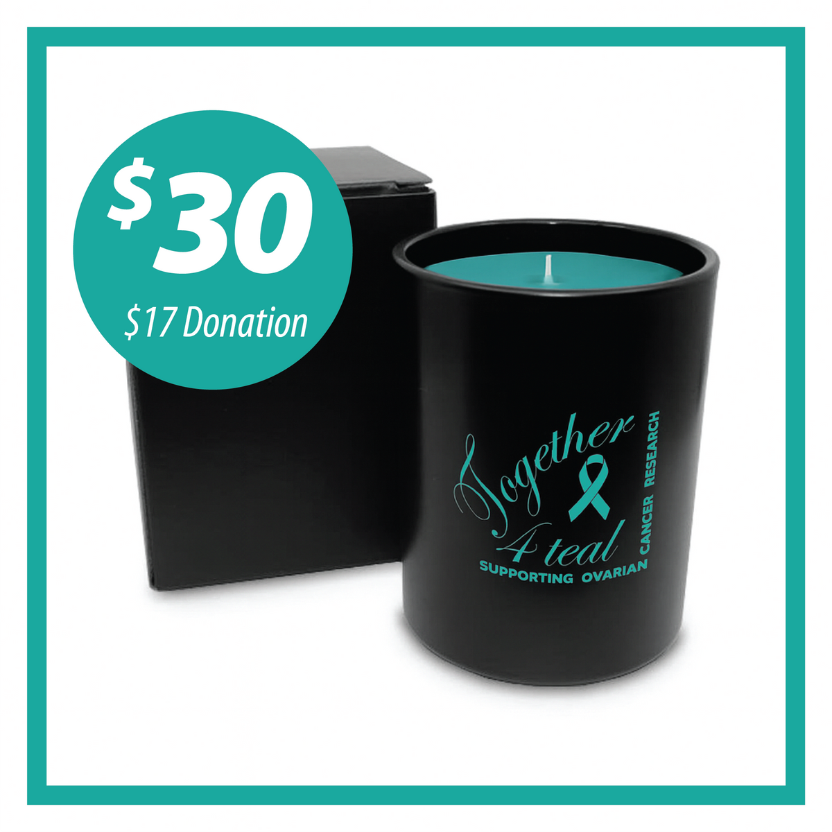 Together for Teal Raspberries &amp; Cream Soy Wax Candle