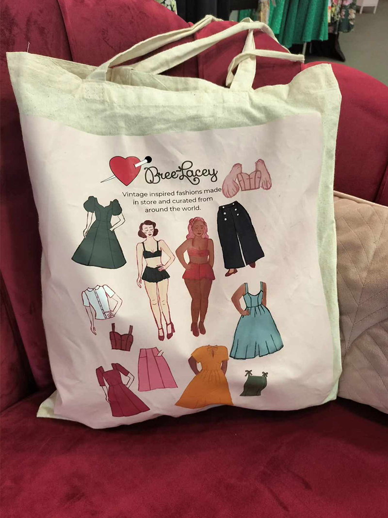 With Love Bree-Lacey Illustrated Tote Bag