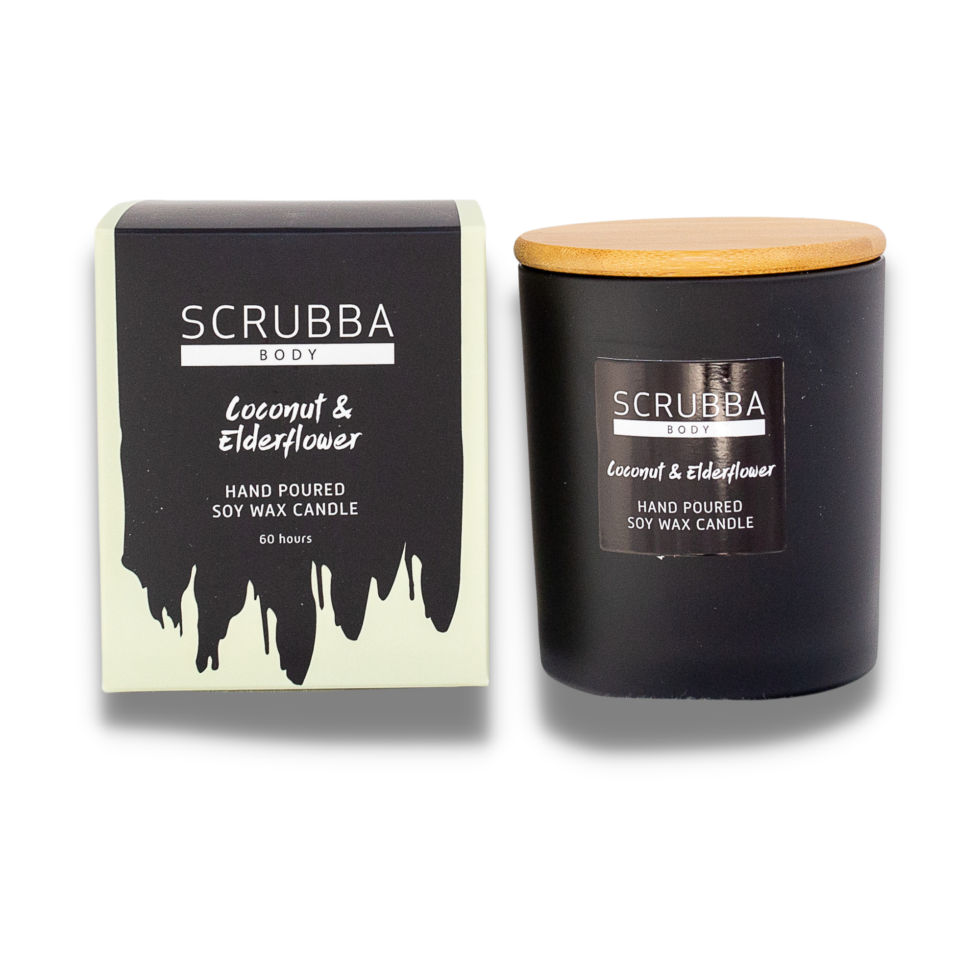 Scrubba Body Candle Coconut & Elderflower Natural Soy Candle