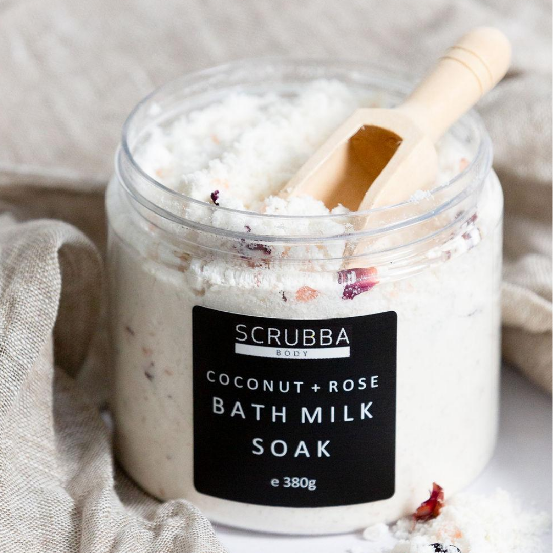 Scrubba Body Bath Soak Coconut & Rose Bath Milk Soak