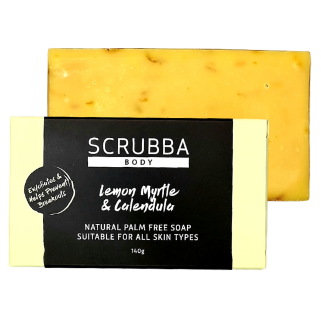 Scrubba Body Soap Lemon Myrtle, Calendula & Yellow Clay Natural Handmade Soap
