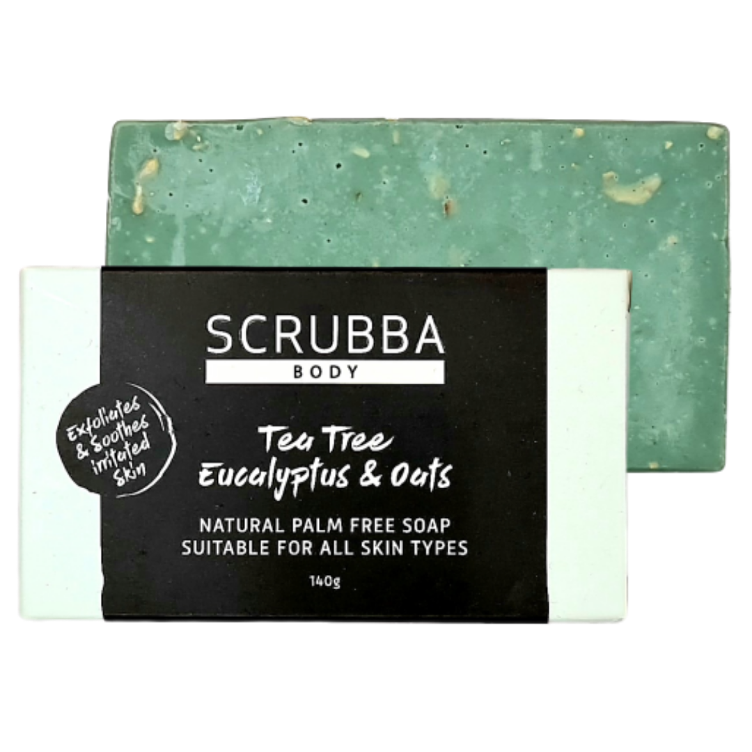 Scrubba Body Soap Tea Tree, Eucalyptus & Oats Natural Handmade Soap