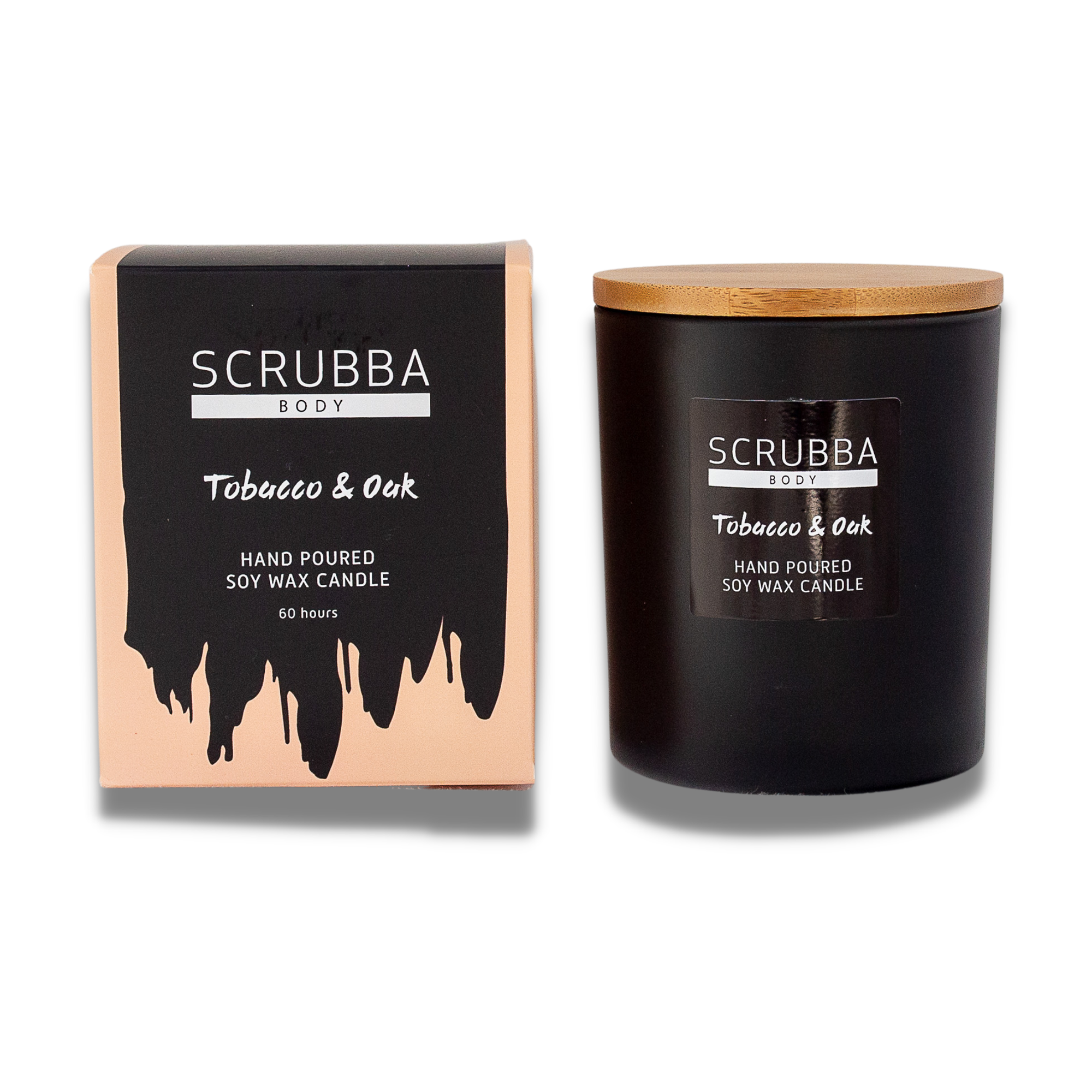 Scrubba Body Candle Tobacco + Oak Natural Soy Candle